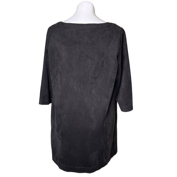 Soft Surroundings Gray Faux Suede Long Jacket, 3/4-Sleeves Women's Size S - Picture 5 of 9